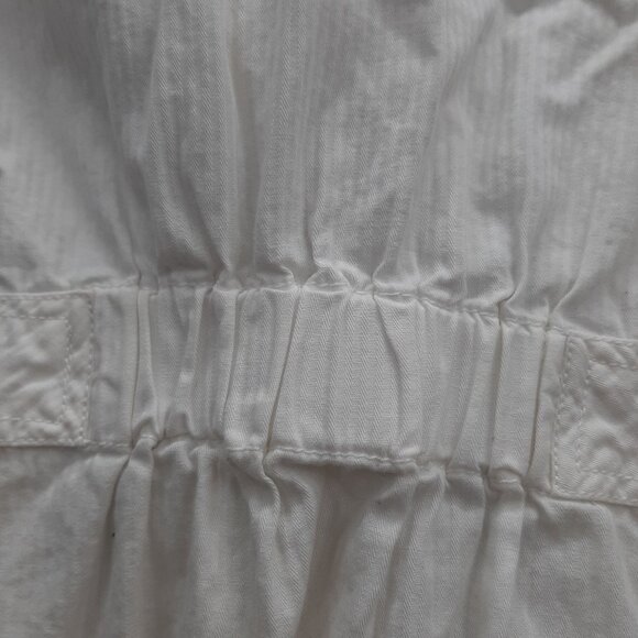 So wear it declair it White Short Sleeve Blazer Peplum Waist Notched Collar Sz L - Picture 6 of 10